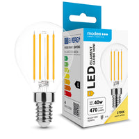 Modee LED Filamentlampa G45 Mini Glob 4W E14 2700K 470 lumen 360° Glas Ej dimbar