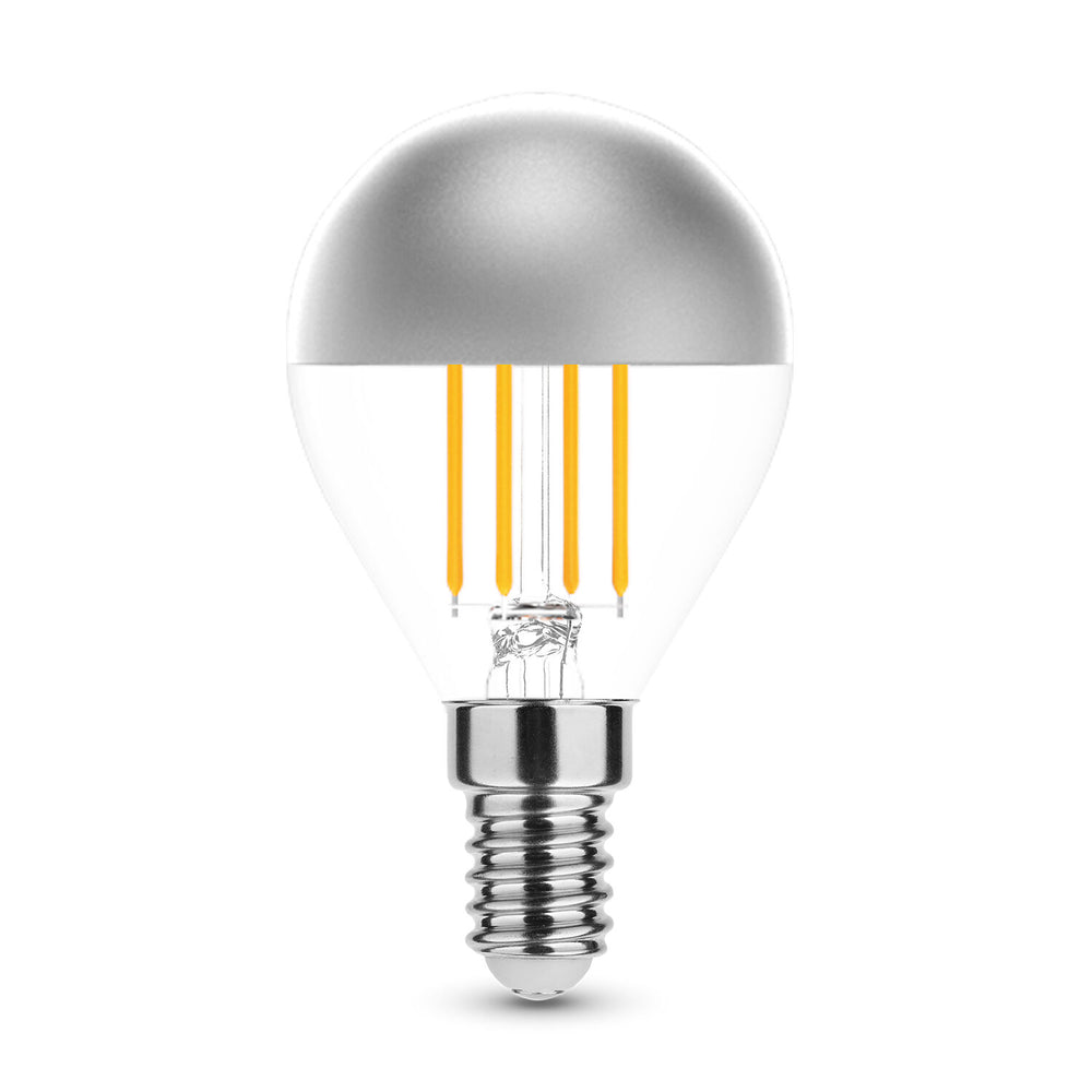 Modee LED filamentlampa G45 Silver Top 4W E14 2700K 400 lumen 320° varmvit glas krom