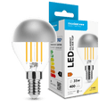 Modee LED filamentlampa G45 Silver Top 4W E14 2700K 400 lumen 320° varmvit glas krom