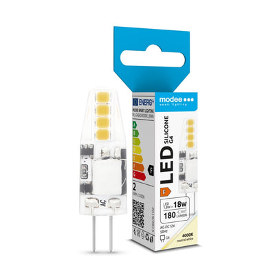 Modee LED G4 silikonlampa 1.8W 12V AC/DC 4000K 180 lumen ej dimbar spot IP20