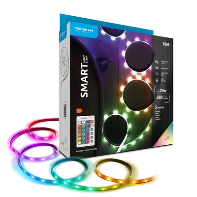 Modee LED Smart Strip Ljusslinga 24W 220-240V IP20 RGB 380 lumen 10M med fjärrkontroll