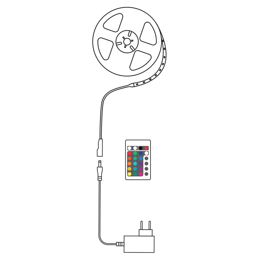 Modee LED Smart Strip Ljusslinga 24W 220-240V IP20 RGB 380 lumen 10M med fjärrkontroll
