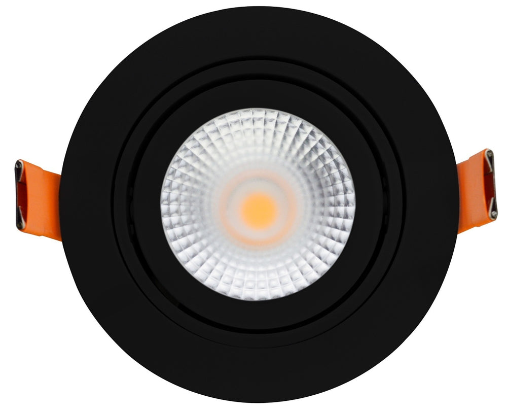 LCB LED recessed spotlight 95mm Black IP65 5W 420 lumens Dim to Warm 2200K-3000K cutout 80mm dimmable 230V