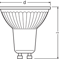 Performance LED Spot Reflektor GU10 PAR16 4.5W 350 lumen 2700K 36D dimbar ersätter 50W