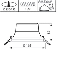 Philips CoreLine Downlight Gen 5 LED 9.8W 1200 lumens 4000K UGR19 220-240V D150mm IP20 White