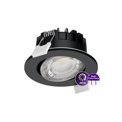 Philips LED infälld spot RS071B 6W svart, dimbar, 2700K 3000K 4000K, 550 lumen, 40° spridning, IP65