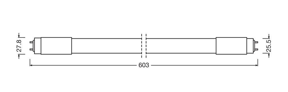 Philips LED-rör T8 60cm 8W 4000K 900 lumen Kallvit ersätter 18W HF