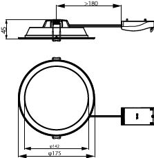 Philips Ledinaire SlimDownlight DN065B G4 LED 12W 1200 lumen 3000K 4000K 6500K Vit IP20 IP44 Ø175mm