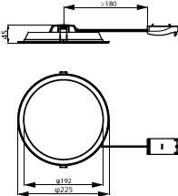 Philips Ledinaire SlimDownlight LED downlight 19W 2000 lumen 3000K 4000K 6500K IP20/44 Vit Ø225mm