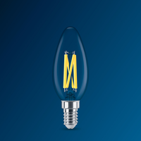 Philips LED kronljuslampa 2.5W E14 B35 klart glas, dimbar varmglöd 2200K-2700K 340 lumen CRI 90