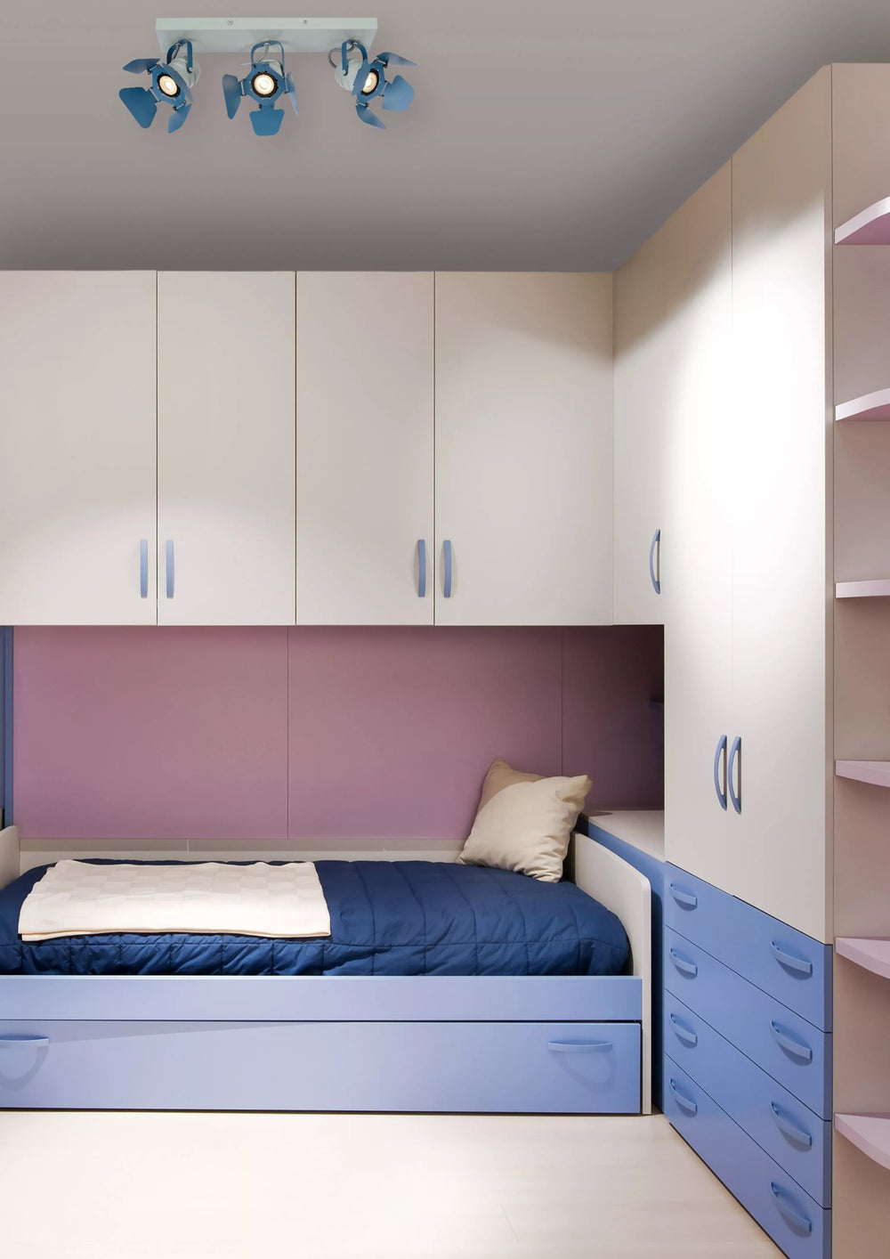Lucide picto 3xGU10 blue LED ceiling spot for kids room