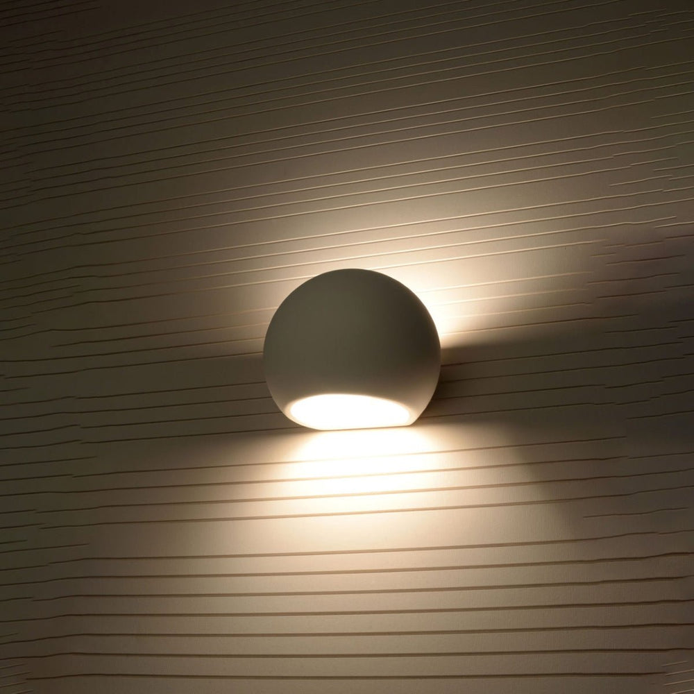Sollux Lighting keramisk vägglampa glob vit E27-sockel 60W LED-kompatibel
