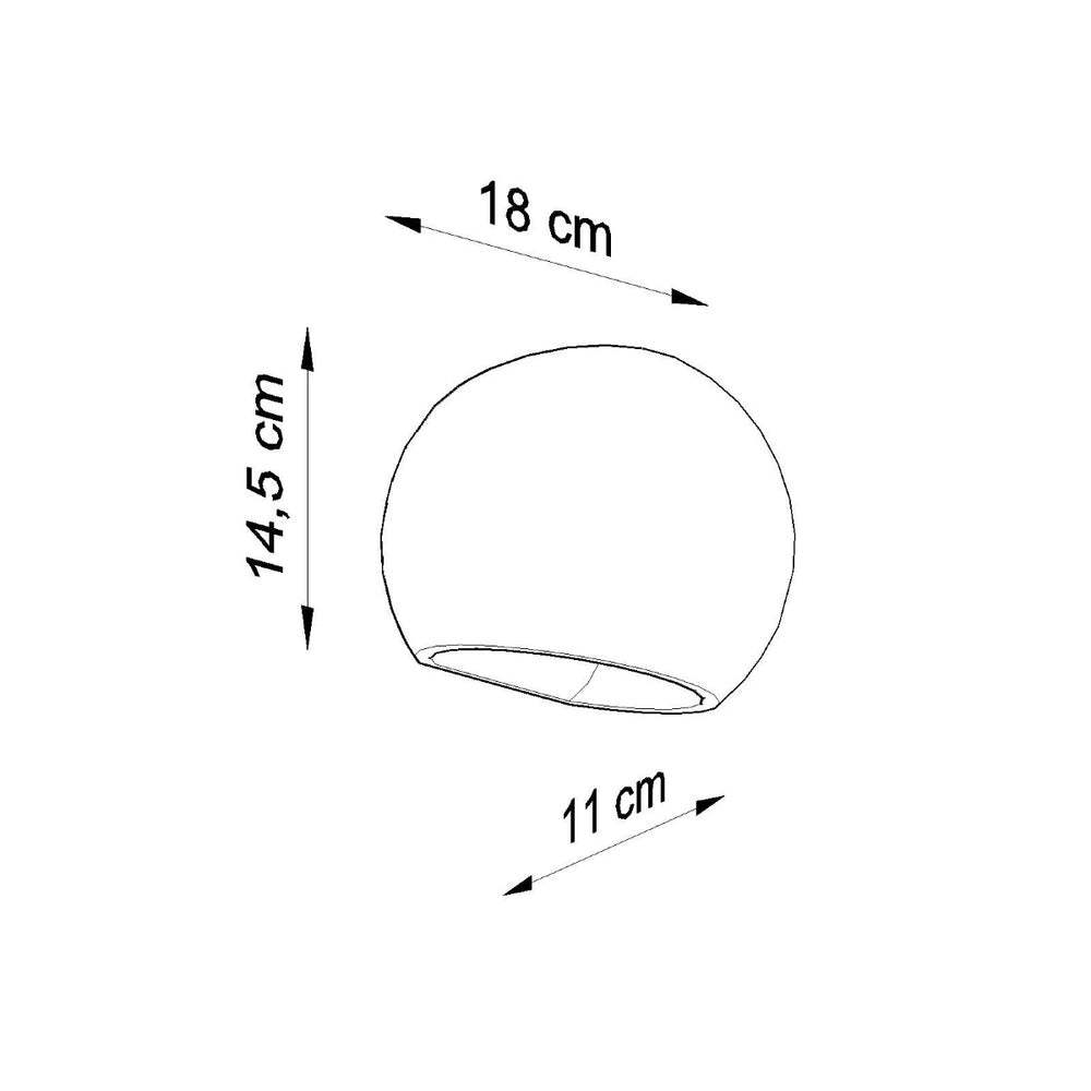 Sollux Lighting keramisk vägglampa glob vit E27-sockel 60W LED-kompatibel