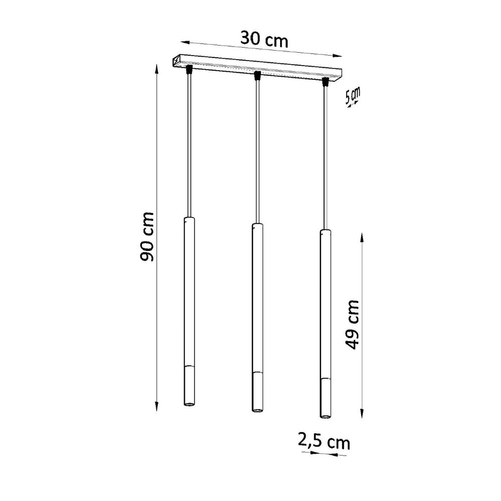 LED pendant lamp black copper design 3xG9 fitting 220-240V 104mm | Sollux Lighting