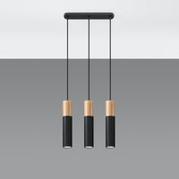 Sollux Lighting Pablo 3 pendellampa svart 3 lampor 900mm höjd LED kompatibel