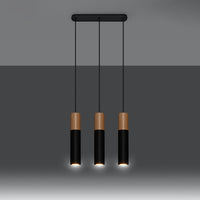 Sollux Lighting Pablo 3 pendellampa svart 3 lampor 900mm höjd LED kompatibel