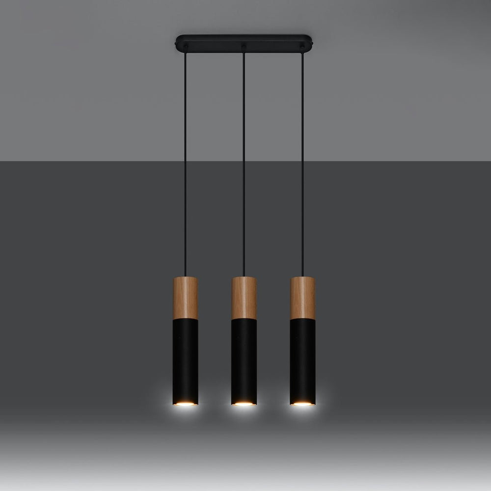 Sollux Lighting Pablo 3 pendellampa svart 3 lampor 900mm höjd LED kompatibel