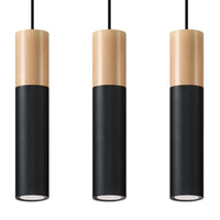 Sollux Lighting Pablo 3 pendellampa svart 3 lampor 900mm höjd LED kompatibel