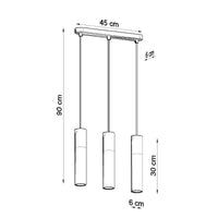 Sollux Lighting Pablo 3 pendellampa svart 3 lampor 900mm höjd LED kompatibel