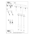 Sollux Lighting Pablo 3 pendellampa svart 3 lampor 900mm höjd LED kompatibel