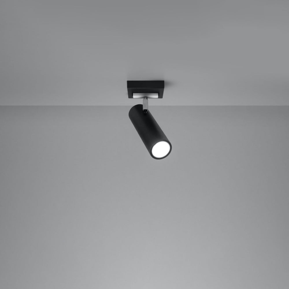 Sollux Lighting Direzione LED ceiling spotlight with GU10 fitting, black silver, IP20