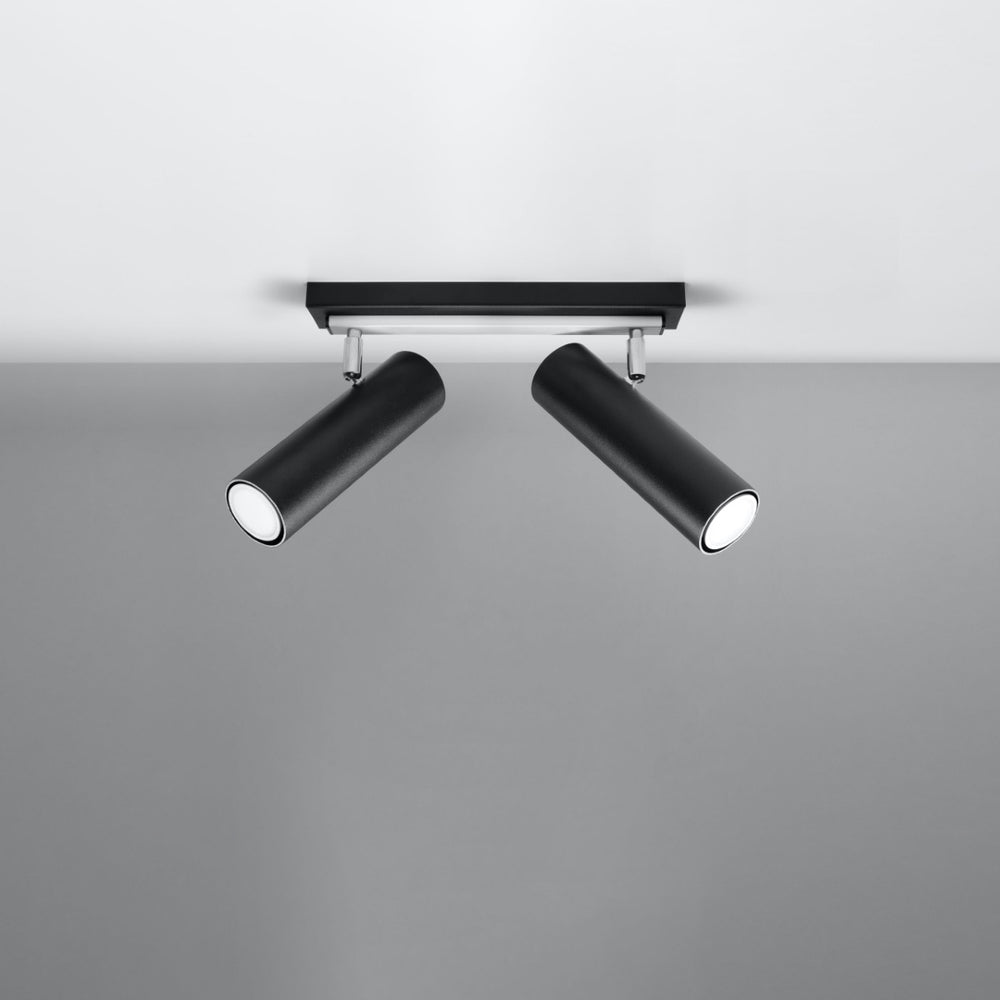 Sollux LED ceiling spotlight black silver DIREZIONE with GU10