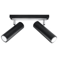 Sollux LED ceiling spotlight black silver DIREZIONE with GU10