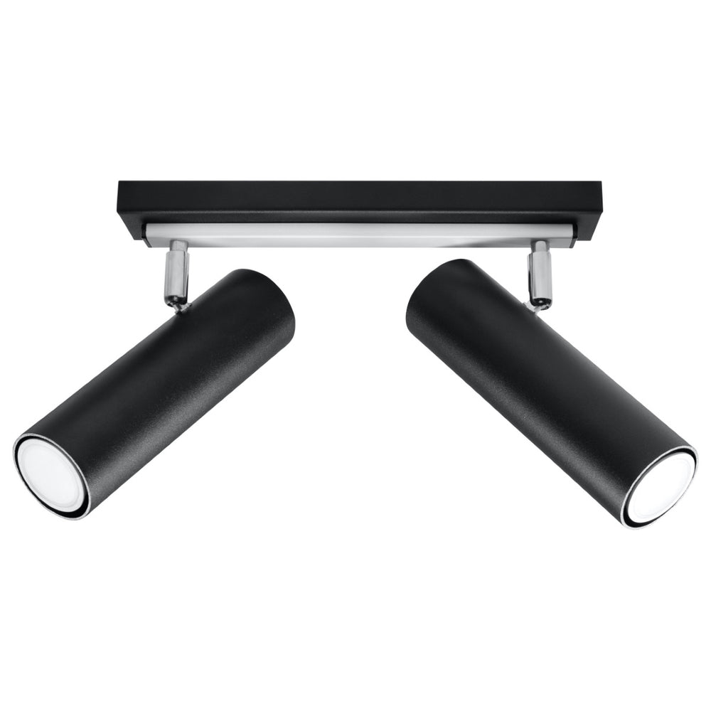 Sollux LED ceiling spotlight black silver DIREZIONE with GU10