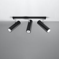 Sollux Lighting LED plafondspot zwart zilver, 3x GU10, 220-240V, IP20