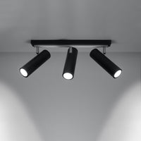 Sollux Lighting LED plafondspot zwart zilver, 3x GU10, 220-240V, IP20