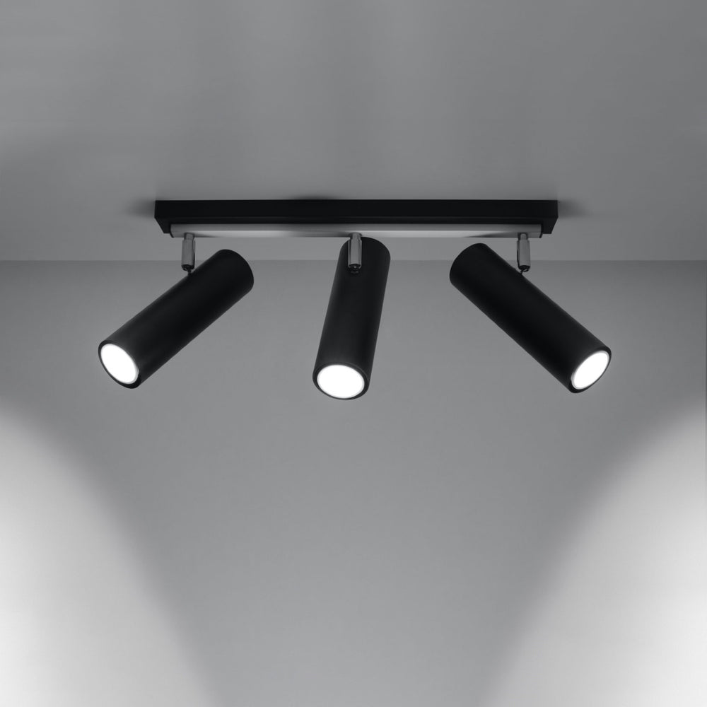 Sollux Lighting LED plafondspot zwart zilver, 3x GU10, 220-240V, IP20