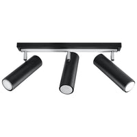 Sollux Lighting LED plafondspot zwart zilver, 3x GU10, 220-240V, IP20