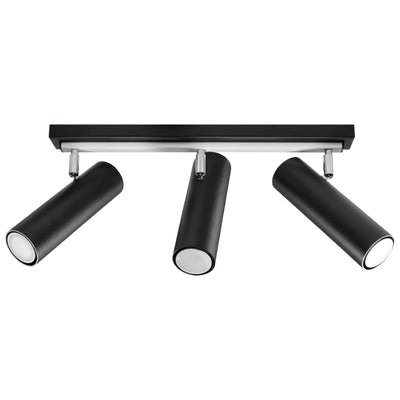 Sollux Lighting LED plafondspot zwart zilver, 3x GU10, 220-240V, IP20
