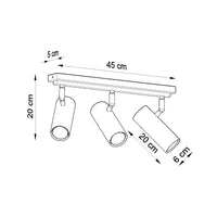 Sollux Lighting LED plafondspot zwart zilver, 3x GU10, 220-240V, IP20