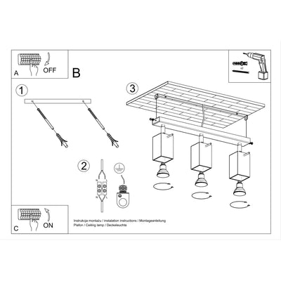 Sollux Lighting LED plafondspot white merida 3x GU10 socket 50W 220-240V