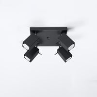 Sollux Lighting merida LED plafondspot 4x GU10 zwart aluminum