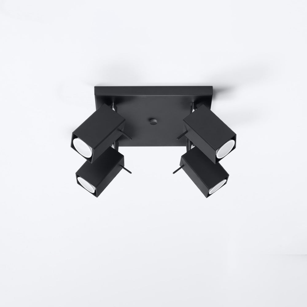 Sollux Lighting merida LED plafondspot 4x GU10 zwart aluminum