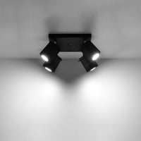 Sollux Lighting merida LED plafondspot 4x GU10 zwart aluminum