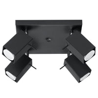Sollux Lighting merida LED plafondspot 4x GU10 zwart aluminum