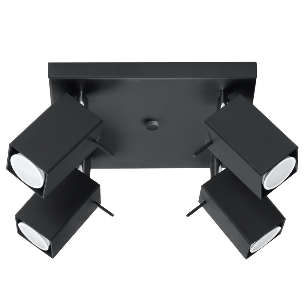 Sollux Lighting merida LED plafondspot 4x GU10 zwart aluminum