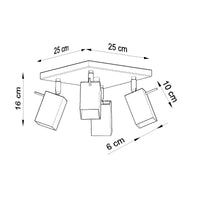 Sollux Lighting merida LED plafondspot 4x GU10 zwart aluminum