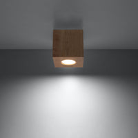 Led plafondspot quad natural wood 104mm tsong 220-240v aluminium