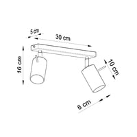 Sollux Lighting LED plafondspot with 2 GU10 fittings - white aluminum