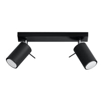LED ceiling spotlight black ring with 2 x GU10 socket by Sollux Lighting