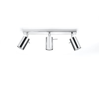 LED plafondspot chrome RING with 3 x GU10 fitting - high CRI and IP20 rating