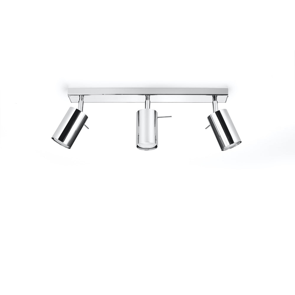 LED plafondspot chrome RING with 3 x GU10 fitting - high CRI and IP20 rating