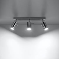 LED plafondspot chrome RING with 3 x GU10 fitting - high CRI and IP20 rating