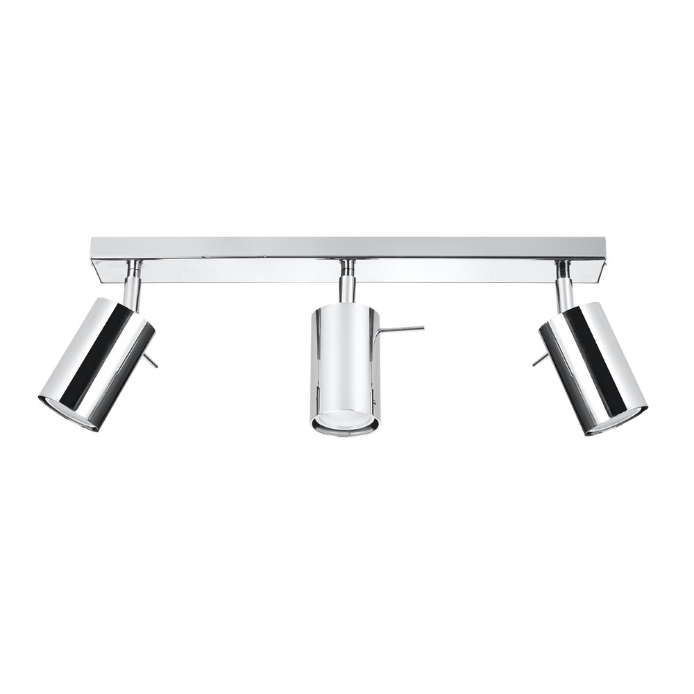LED plafondspot chrome RING with 3 x GU10 fitting - high CRI and IP20 rating