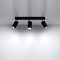 Sollux Lighting LED plafondspot zwart RING 3 x GU10 fitting, IP20, CE RoHS certified, 220-240V