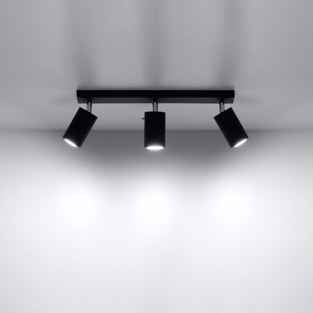 Sollux Lighting LED plafondspot zwart RING 3 x GU10 fitting, IP20, CE RoHS certified, 220-240V